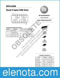 ON Semiconductor SN74LS08 datasheet