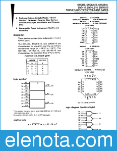 Texas Instruments SN74LS10 datasheet