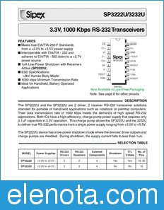 Sipex SP3222U datasheet