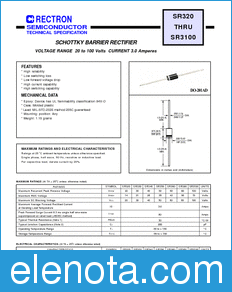 Rectron SR3100-B datasheet