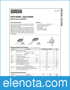 Fairchild SSR1N50B datasheet