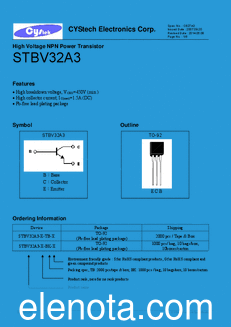 Cystech Electonics STBV32A3 datasheet