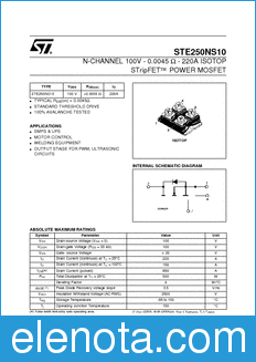 STMicroelectronics STE250NS10 datasheet
