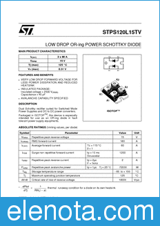 STMicroelectronics STPS120L15 datasheet