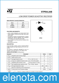 STMicroelectronics STPS5L25B datasheet