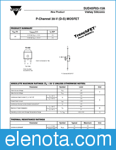 Vishay SUD45P03-15A datasheet