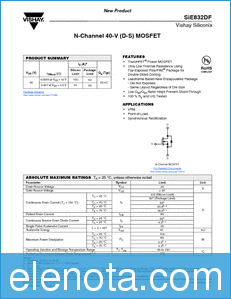 Vishay SiE832DF datasheet