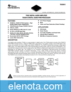 Texas Instruments TAS5012 datasheet