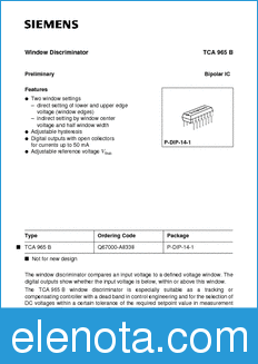 Infineon TCA965 datasheet