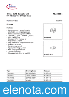 Infineon TDA16834 datasheet
