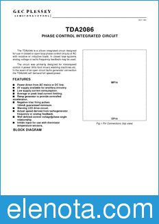 Zarlink Semiconductor TDA2086 datasheet
