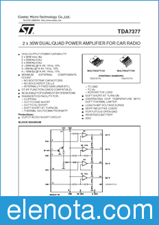 STMicroelectronics TDA7377 datasheet.