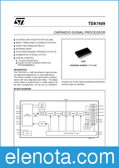 STMicroelectronics TDA7409 datasheet