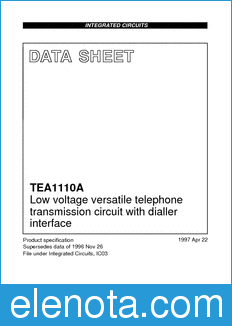 Philips TEA1110A datasheet