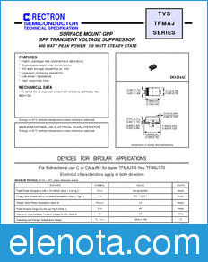 Rectron TFMAJ7.0C-W datasheet