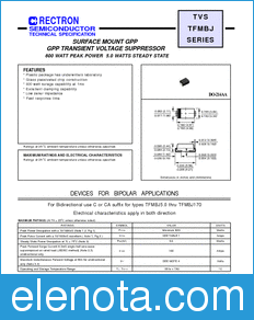 Rectron TFMBJ170-W datasheet