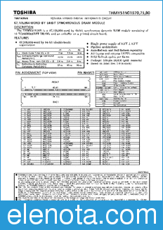 Toshiba THMY51N01B70 datasheet