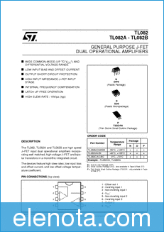 ST Microelectronics TL-082 datasheet