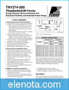 Power Integrations TNY280 datasheet