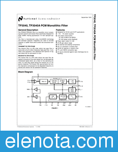 National Semiconductor TP3040 datasheet