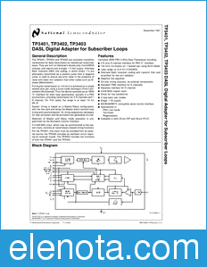 National Semiconductor TP3401 datasheet