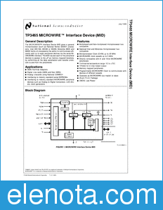 National Semiconductor TP3465 datasheet