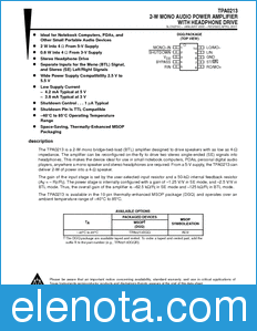 Texas Instruments TPA0213 datasheet