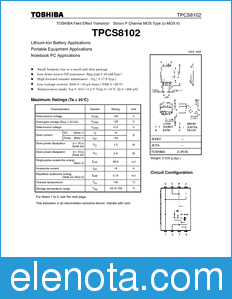 Toshiba TPCS8102 datasheet