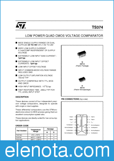 STMicroelectronics TS374CDT datasheet