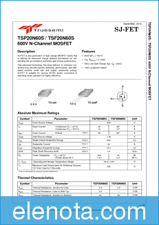 Truesemi TSF20N60S datasheet