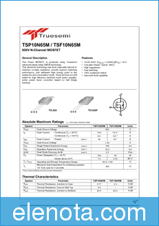 Truesemi TSP10N65M datasheet