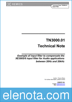 Xemics Technical Note datasheet