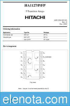 Hitachi Transistor arrays datasheet