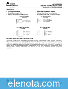 Texas Instruments UA7805CKTER datasheet