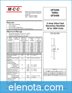 Micro Commercial Components UF5402 datasheet