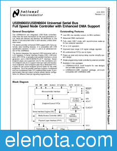 National Semiconductor USBN9603 datasheet