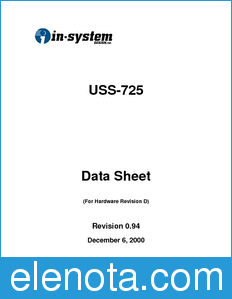 In-System USS-725 datasheet