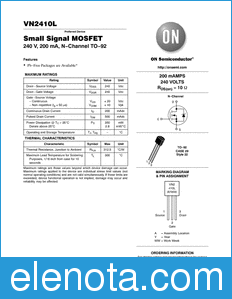 ON Semiconductor VN2410L datasheet