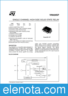 STMicroelectronics VN920SP datasheet