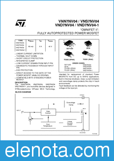 STMicroelectronics VND7NV04-1 datasheet