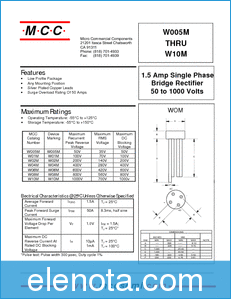 Micro Commercial Components W005M datasheet