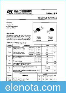 STMicroelectronics X0405BE datasheet