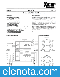 Xicor X22C10 datasheet