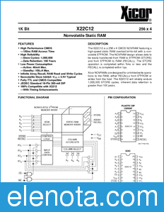 Xicor X22C12 datasheet