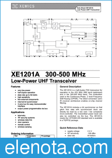 Xemics XE1201A datasheet