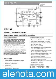 Xemics XE1202 datasheet