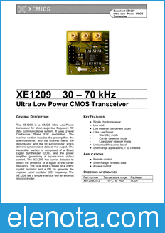 Xemics XE1209 datasheet