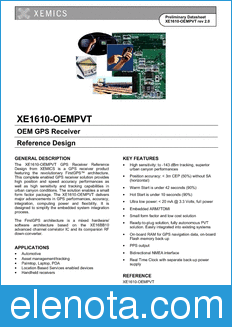 Xemics XE1610-OEMPVT datasheet