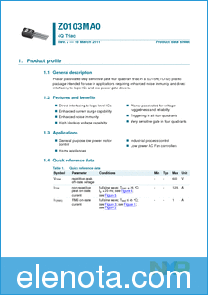 NXP Z0103MA0 datasheet