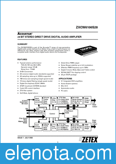 Zetex ZXCW6100 datasheet